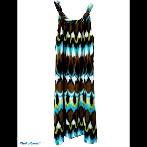 BANANA REPUBLIC silk vibrant abstract dress sz 4 - Picture 3 of 3